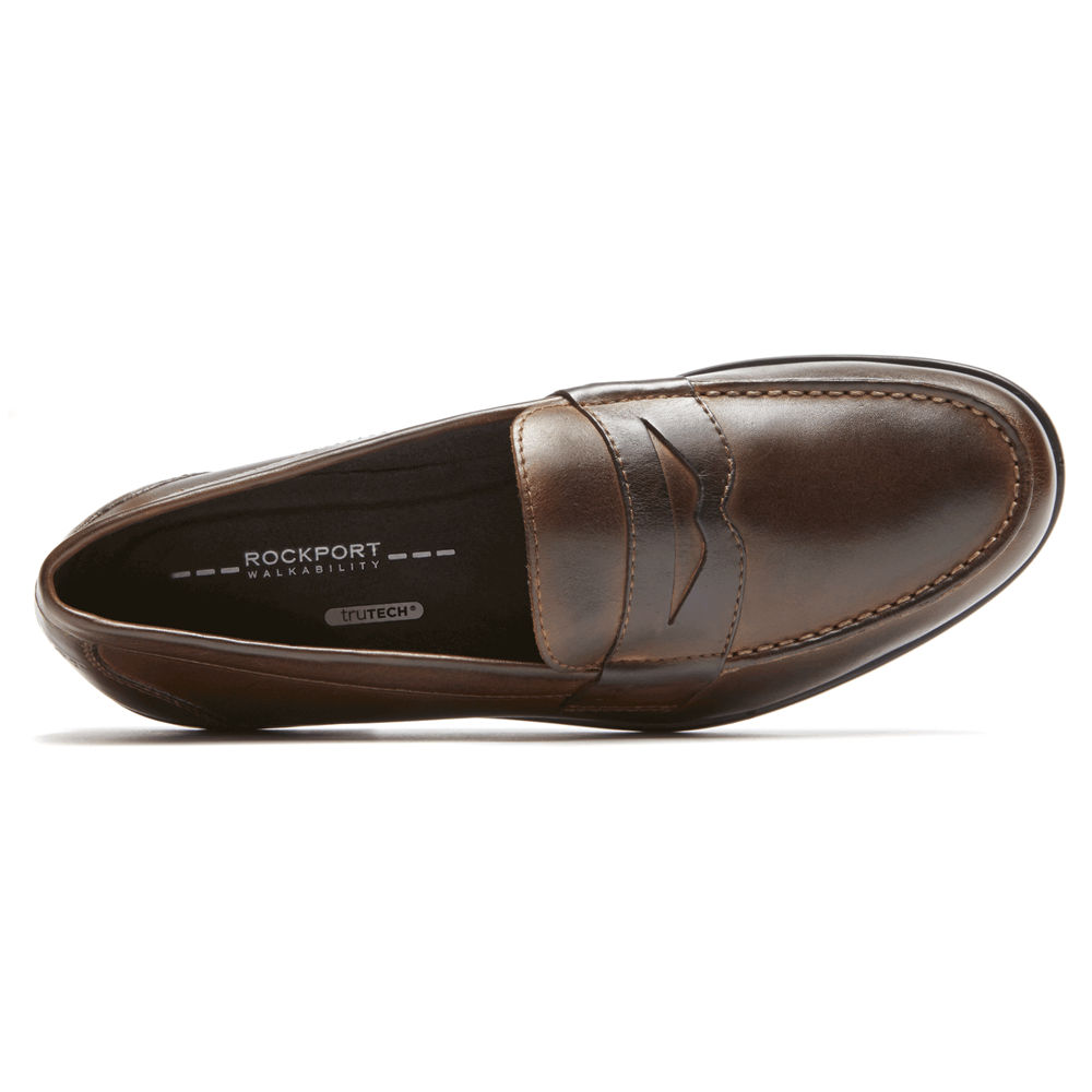 Mocasines Rockport Hombre Mexico - Classic Penny Marrom Oscuro - SQDCO4973